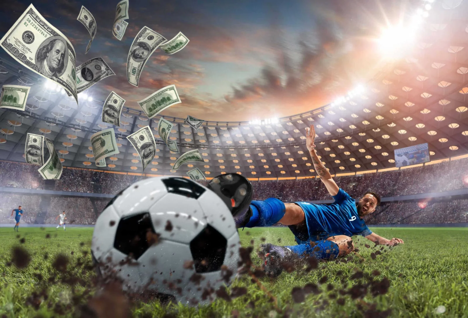 Layar pertandingan olahraga dengan kartu event dan informasi kompetisi